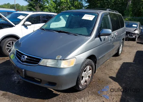 2002 Honda Odyssey Ex из США, поврежденный, VIN 5FNRL18632B009809